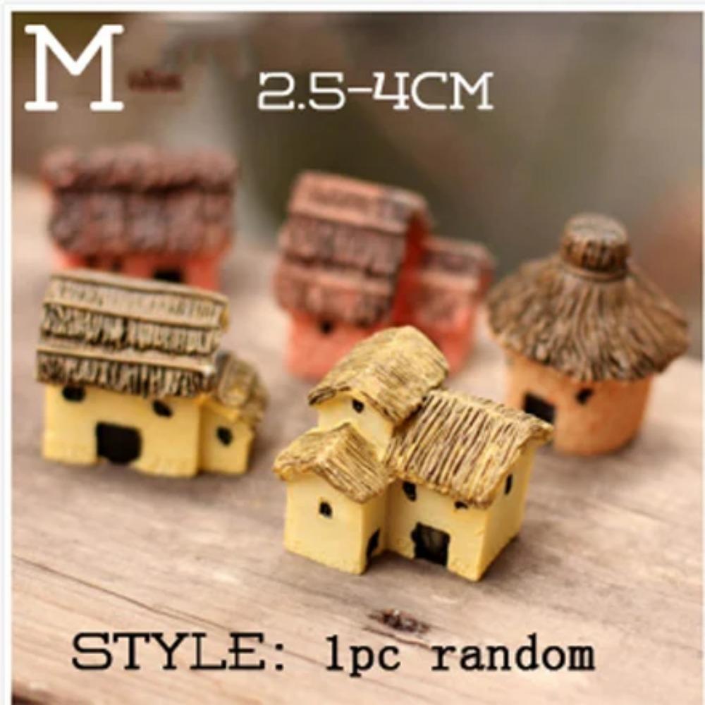 Vintage Decorative Figurines Mini House Water Fountains Flowerpot Fairy Garden Miniatures/Terrarium Pet Home Decor Ornaments DIY