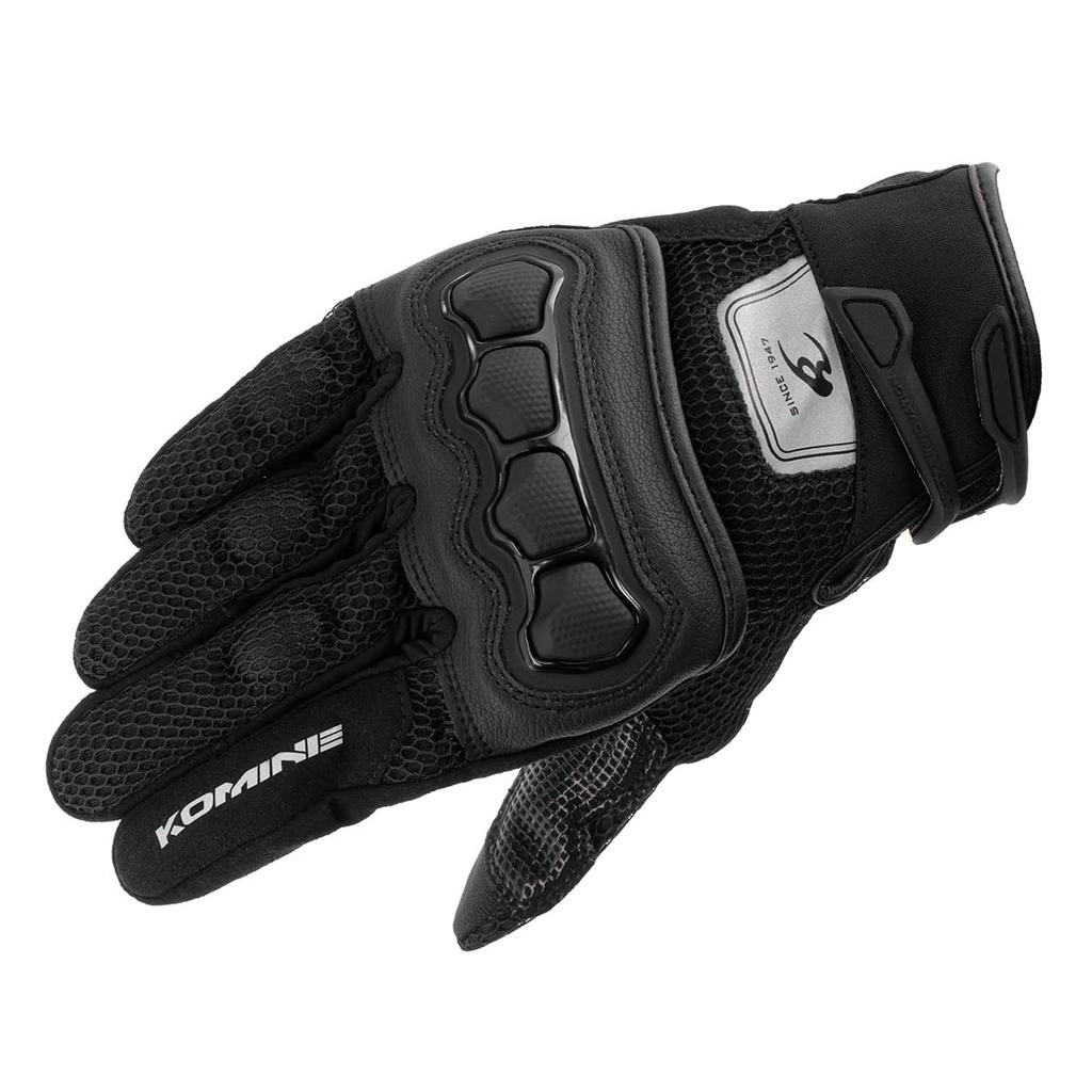 KOMINE Motorcycle Gloves Protective 3D Mesh Size L GK-2153 Gloves, Black,