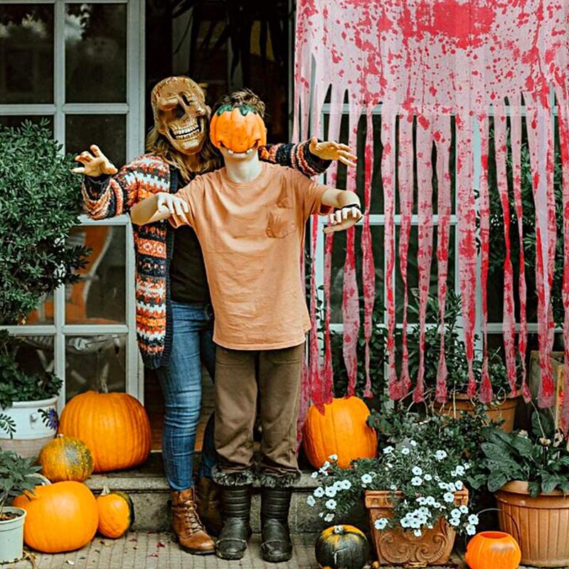 Хэллоуин Узор Кровавых Пятен Декоративный Красный Узор Ладони Орнамент Тема Фона Ткань Бар Подвесной Домашняя Вечеринка 100*165см