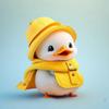 Cartoon Little Yellow Duck Wearing Hat Car Pendant With Acrylic Flat Surface Design For Car Interior Decor