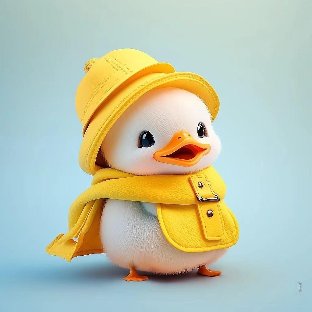 Cartoon Little Yellow Duck Wearing Hat Car Pendant With Acrylic Flat Surface Design For Car Interior Decor