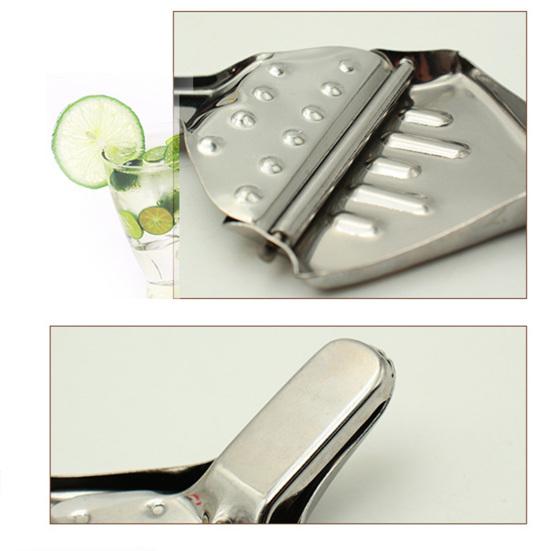Fruit Squeezer High Durability Ergonomic Handle Food Grade Groove Design Rustproof Stainless Steel Manual Lemon Press Citrus Squeezer Fruit Juicer