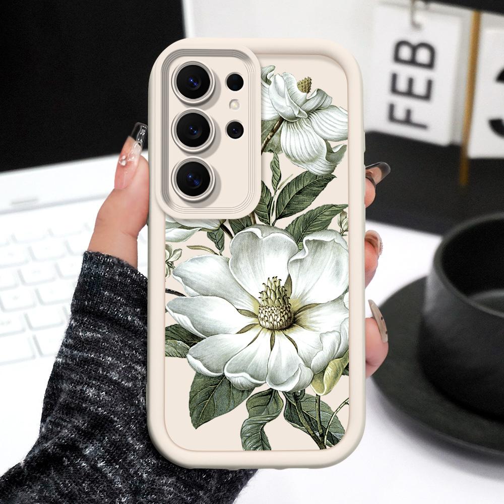 Чехол для телефона 'Цветок магнолии' для Samsung Galaxy S26 S25 S24 FE Plus Ultra 5G Лестница Мягкая крышка