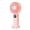 Мини Портативный Вентилятор Зарядка USB Цифровой Дисплей Ручной Карманный Вентилятор для Офиса и Дома Розовый