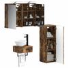 Bathroom Cabinet Set 4 pcs Smoked Oak 43 x 16 x 62.5 cm