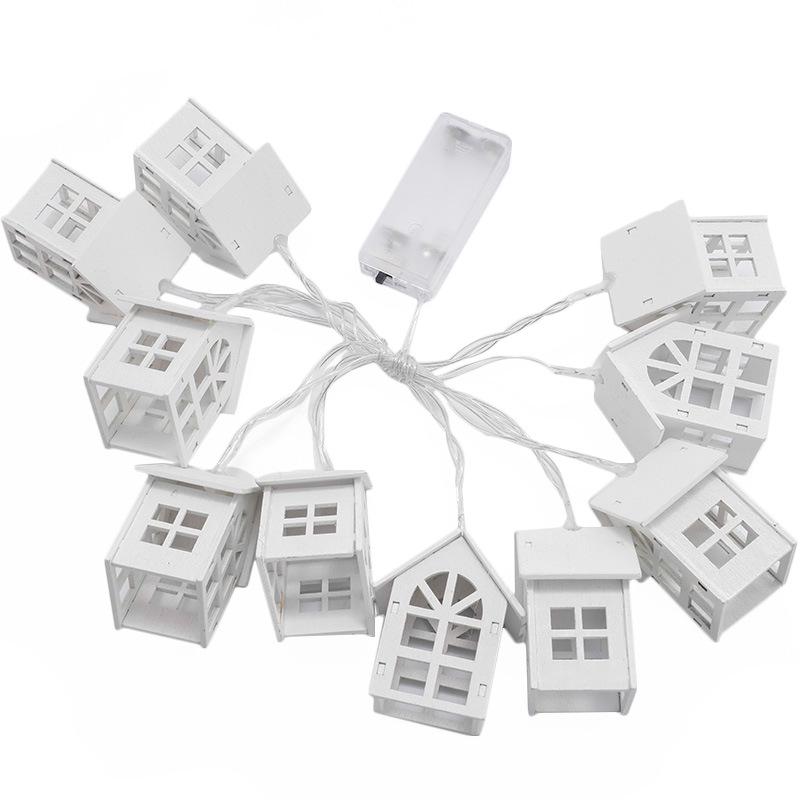 LED String Lights with Wooden Houses for a Girlish Room Decor
