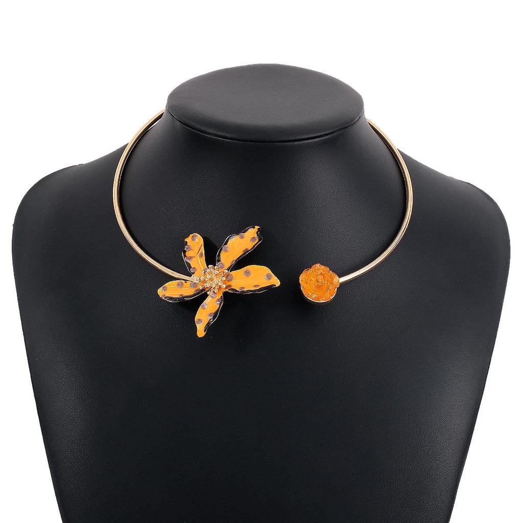 Pinkdudu Модное разноцветное ожерелье с цветком, простой дизайн с регулируемым отверстием, позолоченное ожерелье для женщин, ювелирные изделия, подарки PD1183