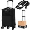 Vtuesxn Shopping Cart Capacity 33L Shopping Carrier 5 Wheels Shopping Cart Can Be Pushed Sideways Double Casters Height Adjustable Grip Foldable