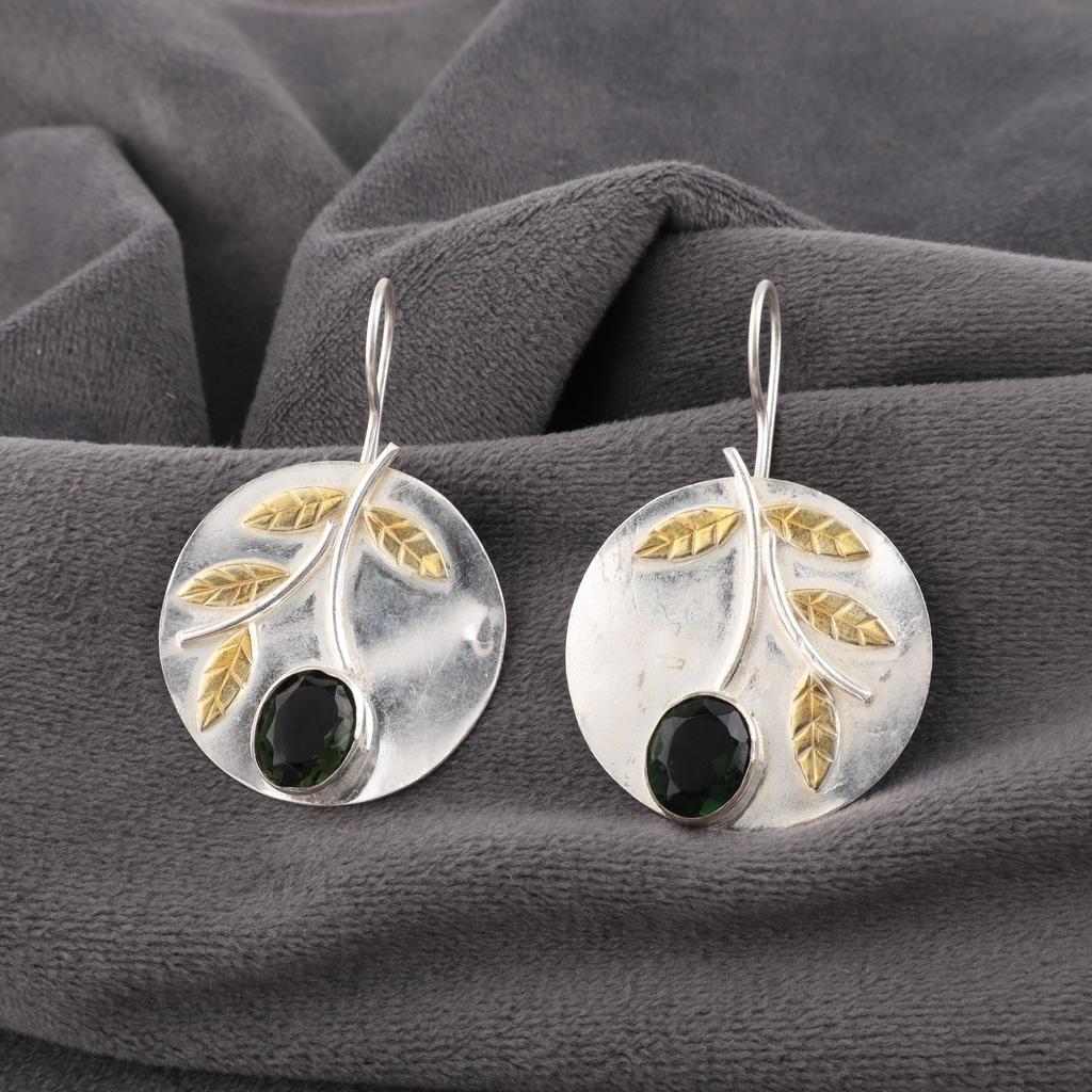 Green Tourmaline Gemstone Jewelry, 925 Solid Sterling Silver Earring, Amazing Tourmaline Earring, Handmade Designer Jewelry For Women