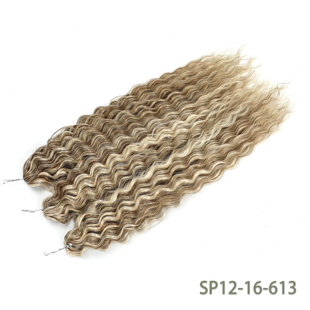 For Twist Crochet Synthetic High-Temp Machine Double Weft 22 Inches 300g 3Pcs/Lot#1B #4 BUG2 Water Wave Extensions Braid