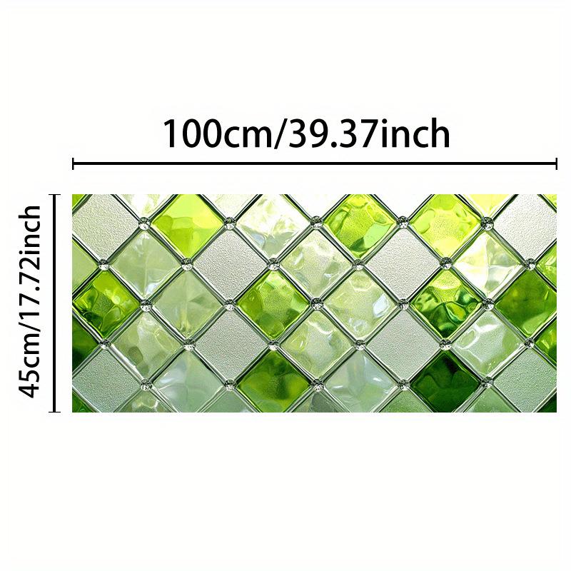 Стеклянное окно с зелеными листьями Европейский ретро-стиль - Съемная наклейка - ПВХ наклейки для гостиной и двери ванной комнаты 1 штука