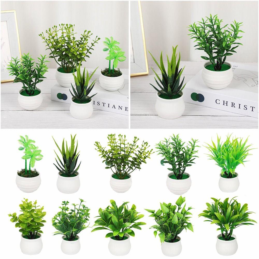 Яркие искусственные растения бонсай зеленая искусственная трава в горшках подарок реалистичные горшечные растения