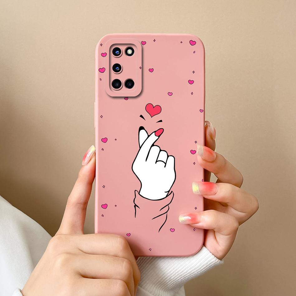 For Oppo A52 A72 A92 Case Butterfly Heart Simple Back Cover Soft Liquid Silicone Funda Camera Protection Anti Drop Phone Housing