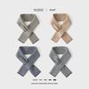 Chic Design Short Scarf Men Business Simple Lines Muffler Gents Autumn Winter Soft Warm Convenient Neck Protection Scarves Male