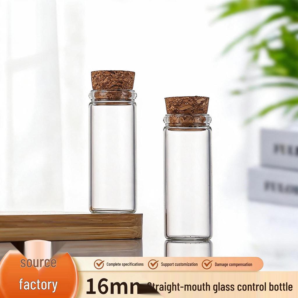 Transparent Glass Test Tube Bottle with Cork for Storage or Display