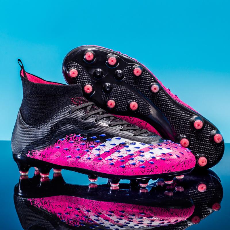 AG Long Nail World Cup Football Shoes High Top TF Broken Nail Boys' Primary and Secondary School Students Training Competition Sports Shoes