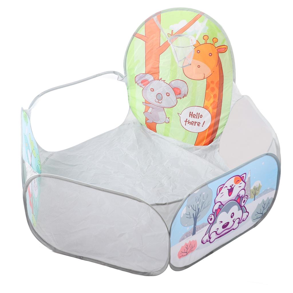 Tent Ball Pit Indoor Foldable Gray Cartoon Illustration Look Ball Pool 1.2m Basketball Shot Game