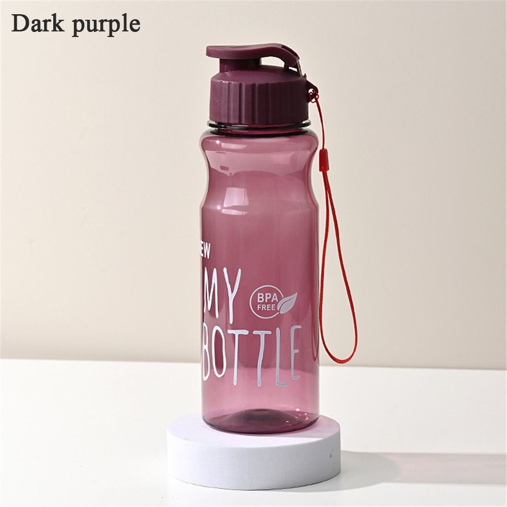 650ML Multi-color Sports Water Bottle Large Capacity Transparent Plastic Water Bottle Portable Outdoor Travel Camping Water Cup