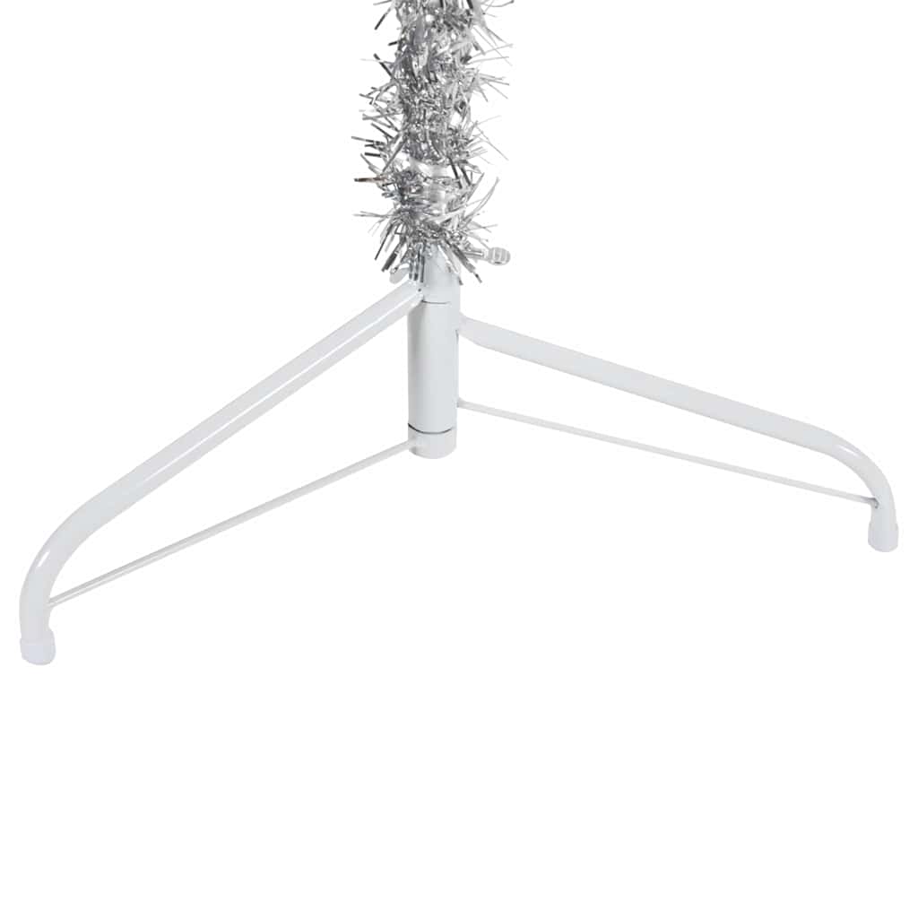 Artificial Half Christmas Tree Stand Slim Silver 210 cm