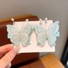 Girl Hairpin Double Layer Mesh Yarn Butterflies Decor Hair Clip with Imitation Pearls