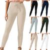 Women's High-waists Solid Color Drawstring Lace-up Casual Pants Elastic Slim Long Skinny Running Stretch Fitness Pants