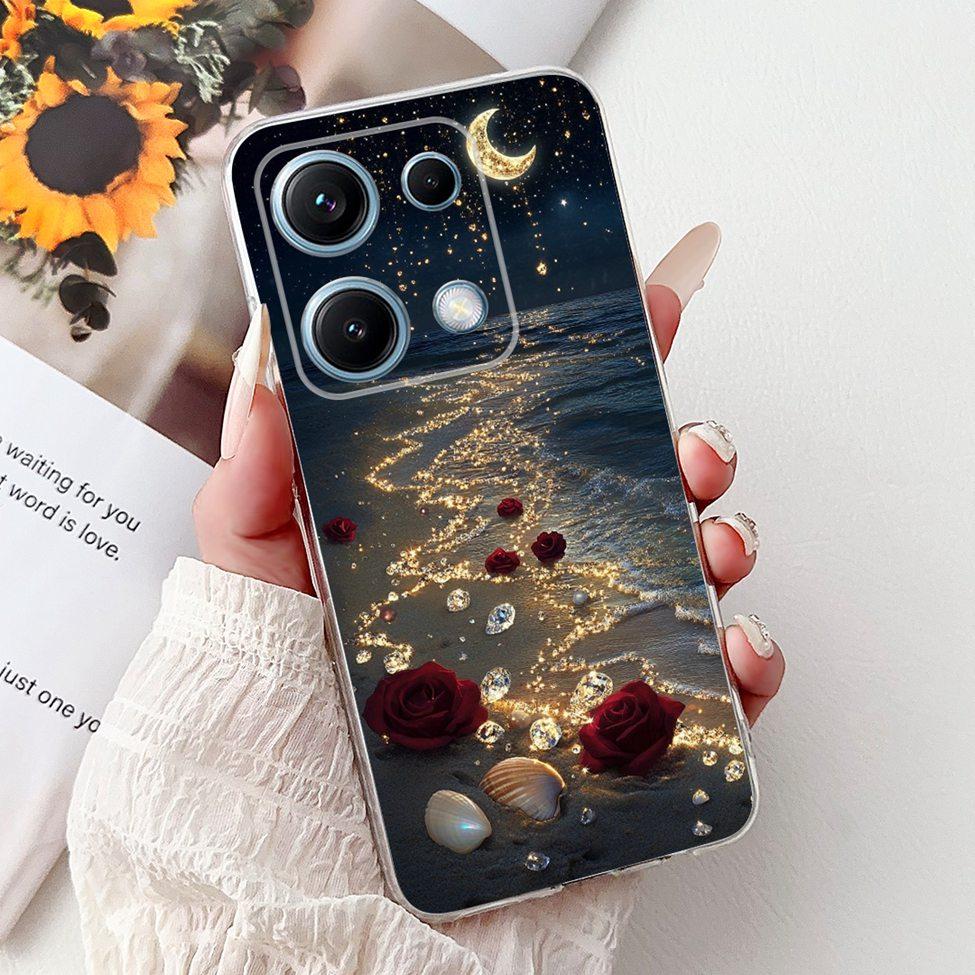 Clear For Redmi Note 14S 4G Case Cover Luxury Butterfly Love Fashion Flowers Cool Lion Cute Painted Soft Casing