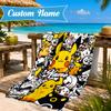 Custom Name Pika Ball Collection Beach Towel Microfiber Beach Towel, Lightweight and Quick-Dry, for Summer Travel, Swimming Pool Gift