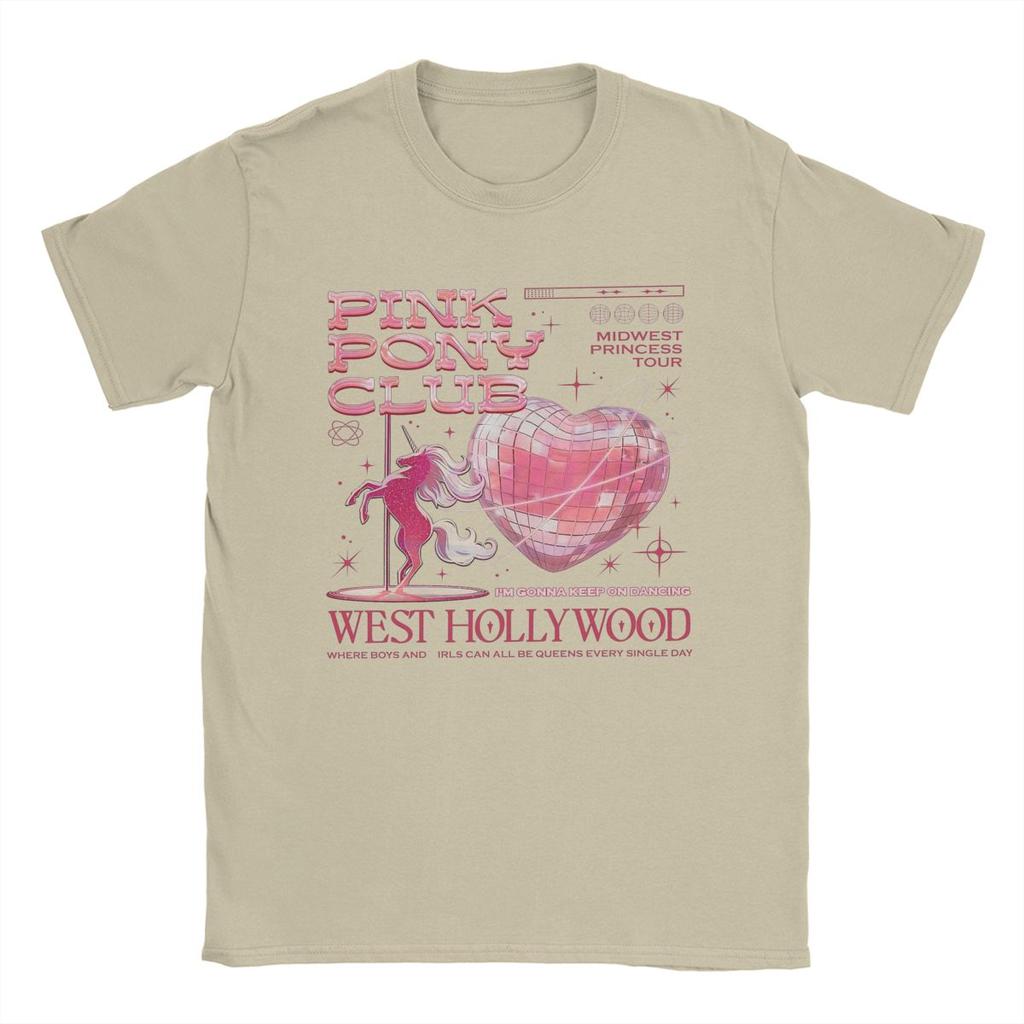 Мужская футболка Chappell Roan Pink Pony Club Потрясающая футболка из чистого хлопка с коротким рукавом Футболки с круглым вырезом Одежда Подарок на день рождения