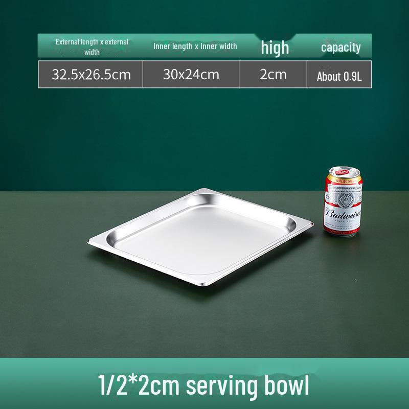 Квадратная сервировочная миска из нержавеющей стали с крышкой для фаст-фуда, молочного чая, приправ или горячих блюд