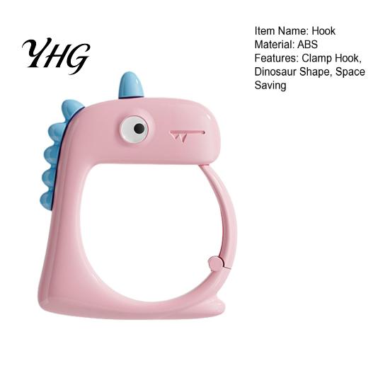 Backpack Storage Clip Dinosaur Desk Edge Clamp Hook, Punch-free Stable Table Side Hanger, Decorative Durable ABS Organizer for Backpacks And
