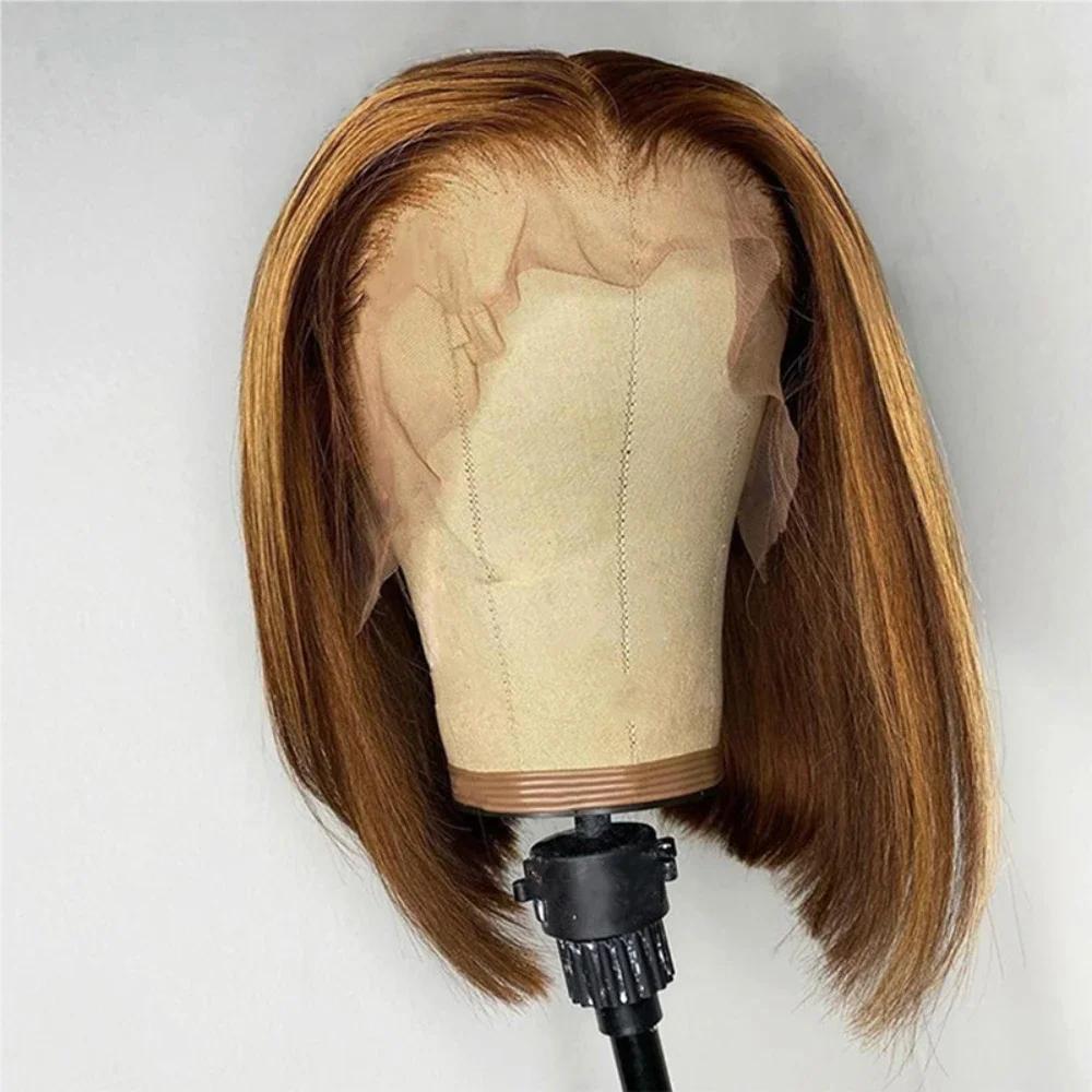 Highlight synthetic Wig  Bob Wig Straight Lace Front Wig  Brazilian Short Bob Wigs For Women