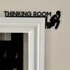 1Pc Thinking Room Interesting Toilet Door Metal Logo, Interesting Home Bathroom Logo, Interesting Bathroom Door Decoration Black Logo, Home De