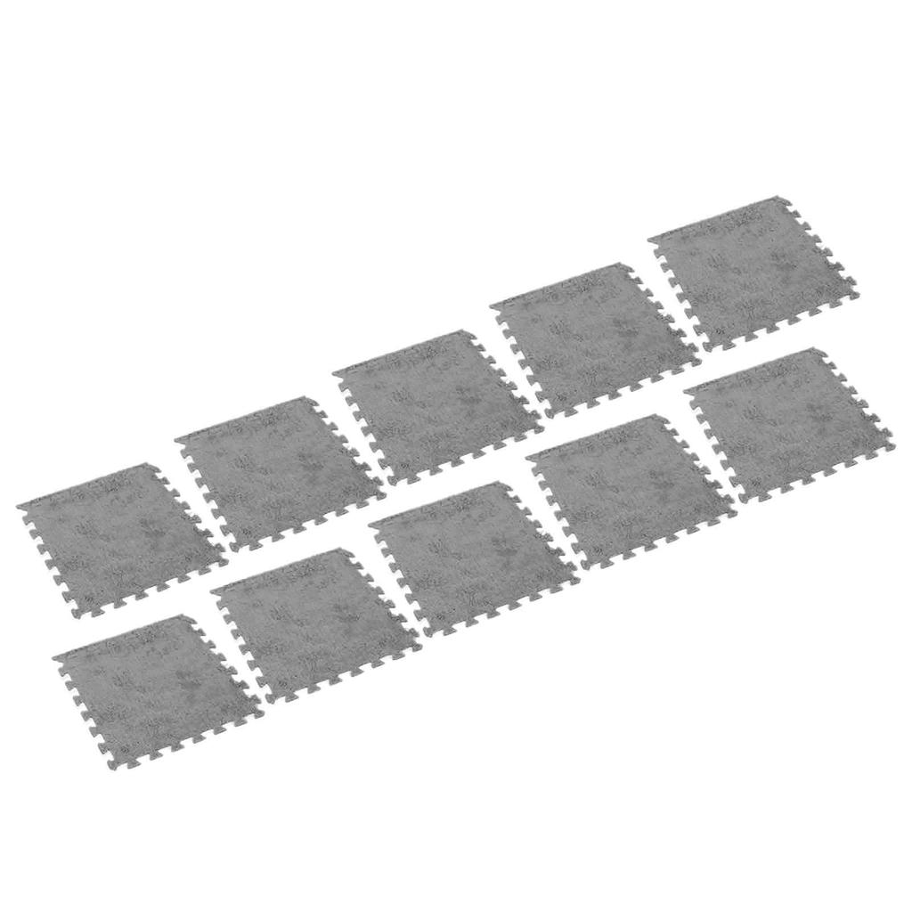 10pcs Plush Foam Floor Mat Prevent Slip Cuttable Thickened Interlocking Carpet Tiles for Bedroom