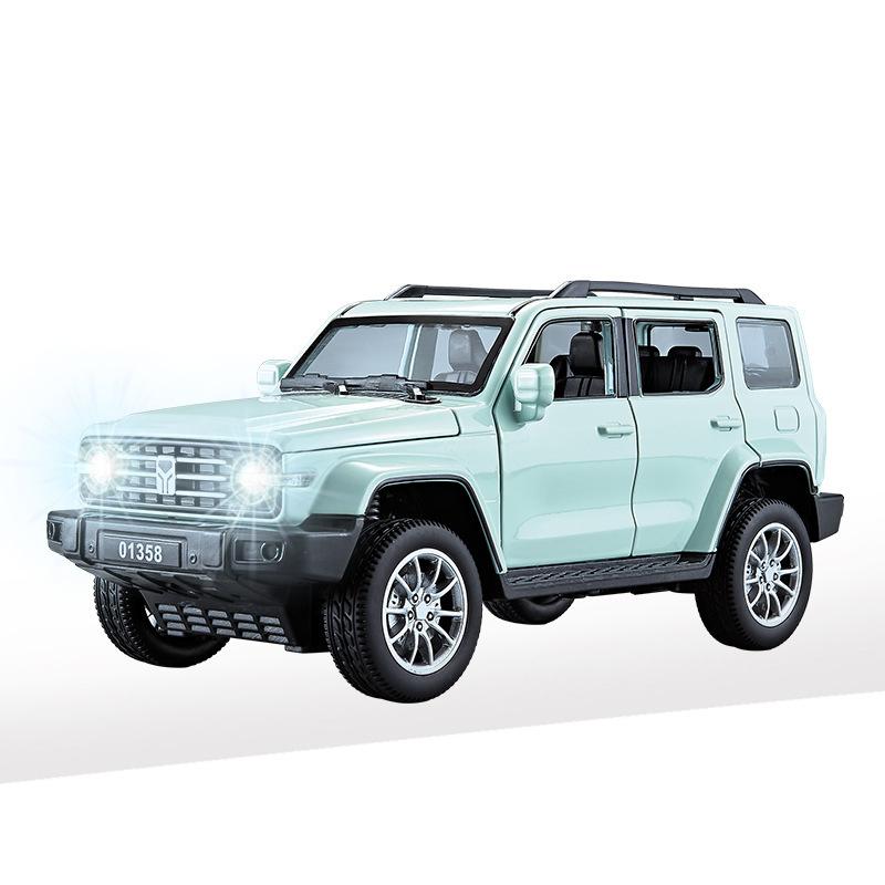 Масштаб 1/24 Jeeps Wrangler Tank 300, литая под давлением модель автомобиля, игрушечный автомобиль с откатным механизмом, звуком и светом для детей, коллекция подарков для мальчиков и девочек