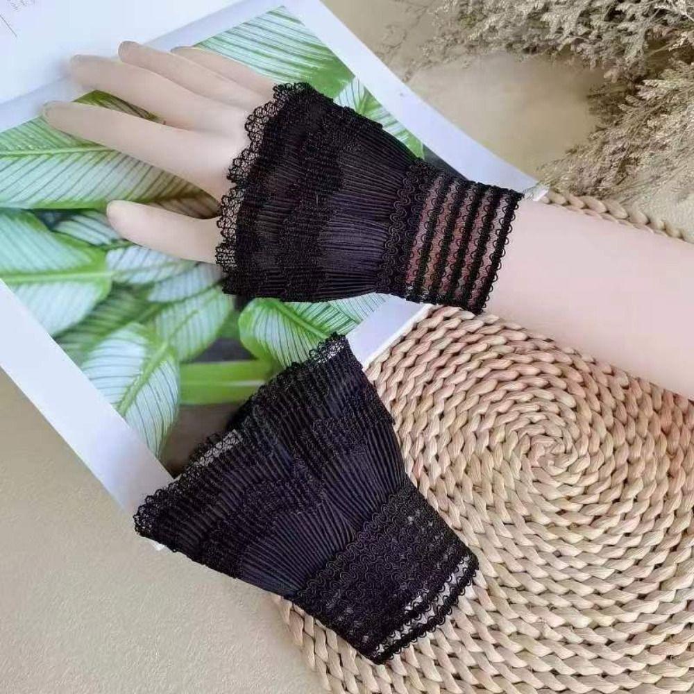 Cover Gloves Sweater Decorative Lace Cuffs Fake Sleeve Ruffles Elbow Sleeve Detachable Sleeve Cuffs