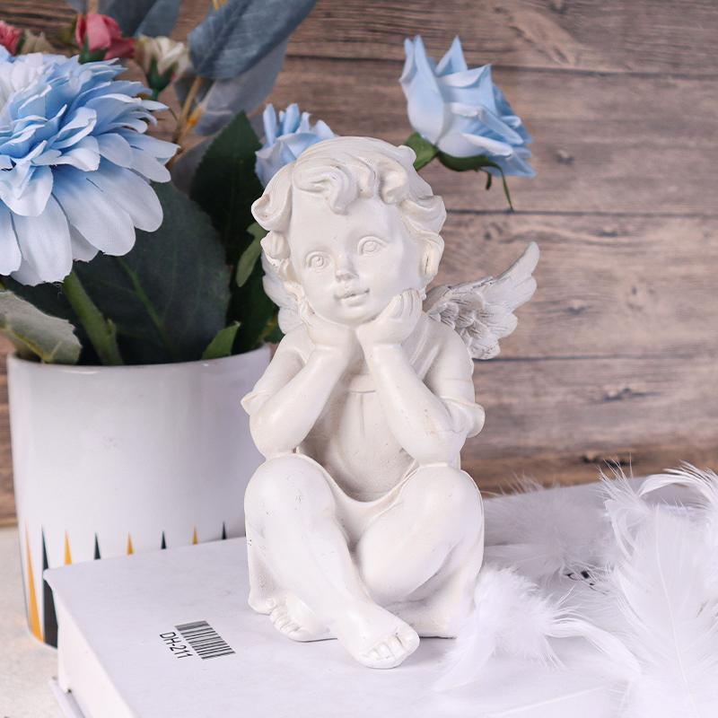 Angel Series Nordic Style Exquisite Resin Sculpture Craft Art Home Decor for Living Room, Bookshelf, and Entrance Decoration