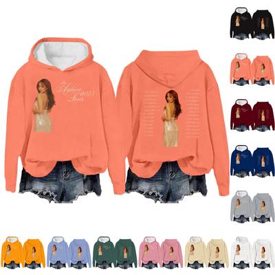 Женская модная повседневная толстовка с длинным рукавом, свободная, с принтом, спортивная, с длинным рукавом, с капюшоном