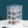 4Pcs Eyeglass Case Storage Organizer Large Capacity Dustproof Transparent Stackable Sunglass Glasses Storage Box with Lid