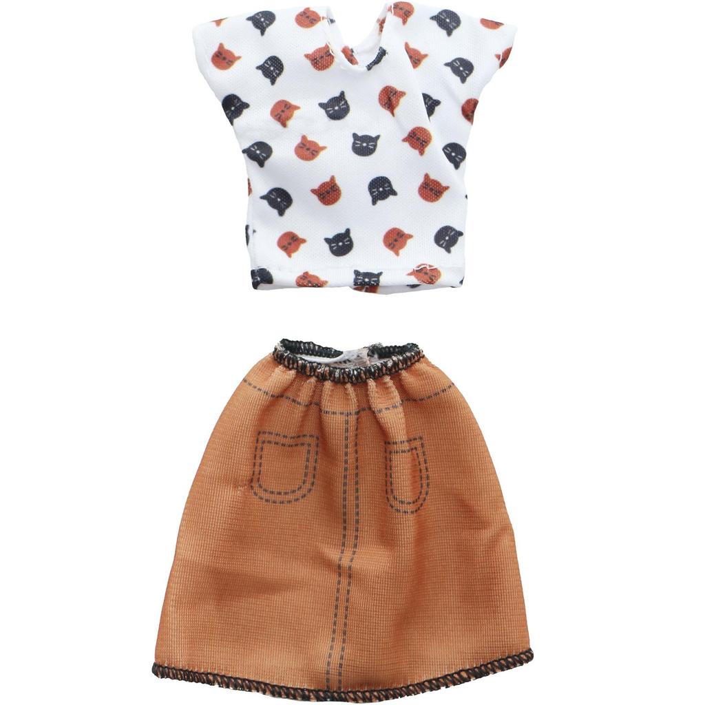 Clothes for 30cm Doll Daily Casual Outfits Pants T-shirt Skirts Mini Dress Fat Curvy Size 11.5 Inch Doll Accessories