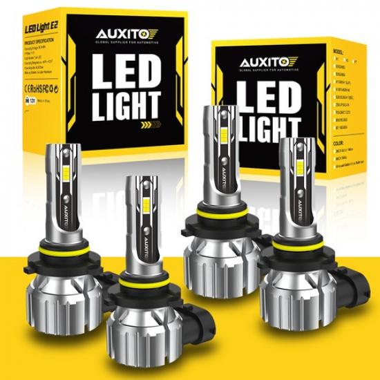 4x 9005 9006 LED Combo Bulbs Headlight High Low Beam Kit Extremely White