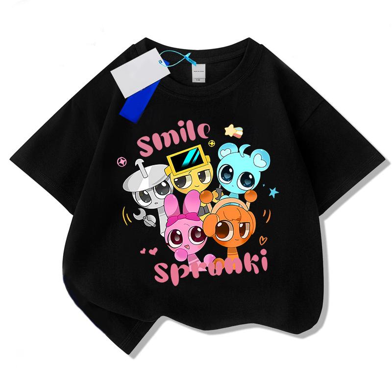 Детская футболка Sprunki Детские футболки Incredibox Мальчики и девочки Малыши Топы с коротким рукавом Летняя одежда для мальчиков Детская одежда