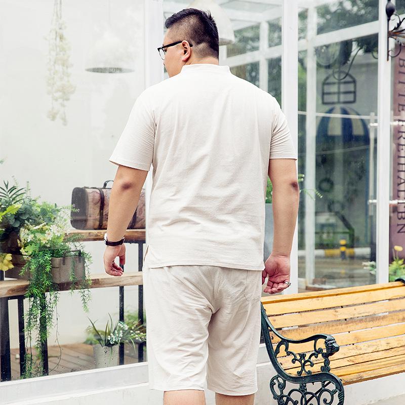 Летний Костюм Мужской Полный Супер Большой Костюм Двухсекционный Плюс Удобрение Для Спортивной Одежды