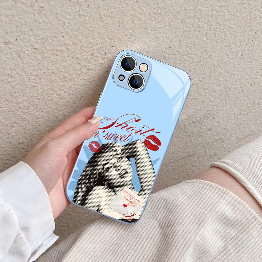 Singer S-Sabrina C-Carpenter Phone Case For IPhone 14 13 12 Mini 11 Pro XS Max X XR 14 Plus Tempered Glass Cover