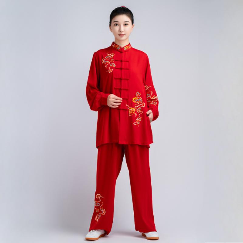 Одежда для тайцзи Женская одежда для выступлений Одежда для практики тайцзи Весенний костюм в китайском стиле Тан Вышивка