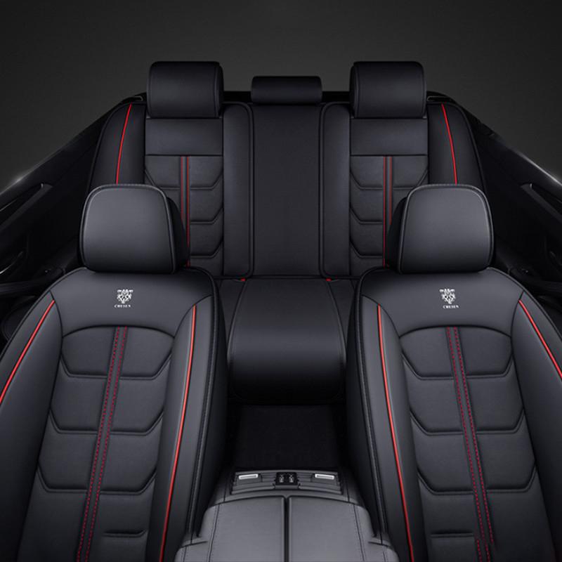 Универсальный 5 компл., кожаная подушка для автокресла, 5 сидений, универсальный чехол для автомобильного сиденья, водонепроницаемый чехол для автомобильного сиденья