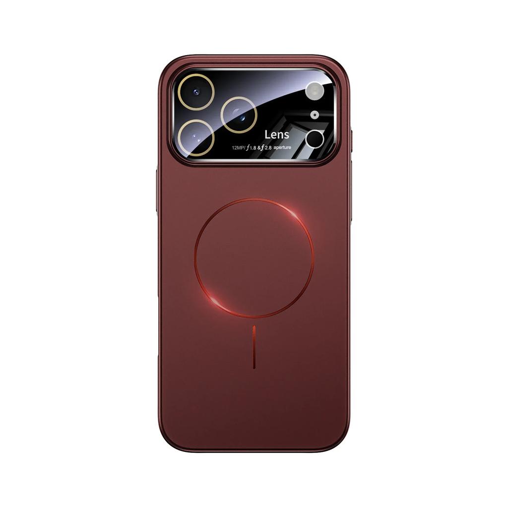 Магнитный беспроводной зарядный цветной чехол для iPhone 17 16 15 14 13 Pro Max Plus 17Air Ощущение кожи Большое окно Защитная крышка для объектива