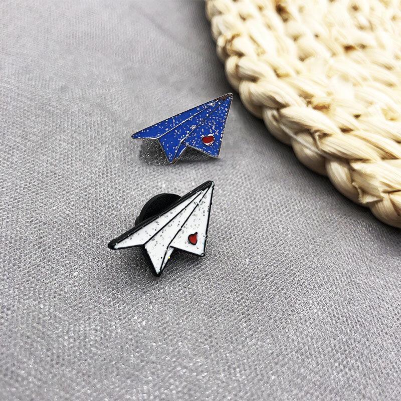 Cute Airplane and Ship Brooch - Cartoon Badge, Versatile Trendy Accessory for Students, Express Your Creative Personality