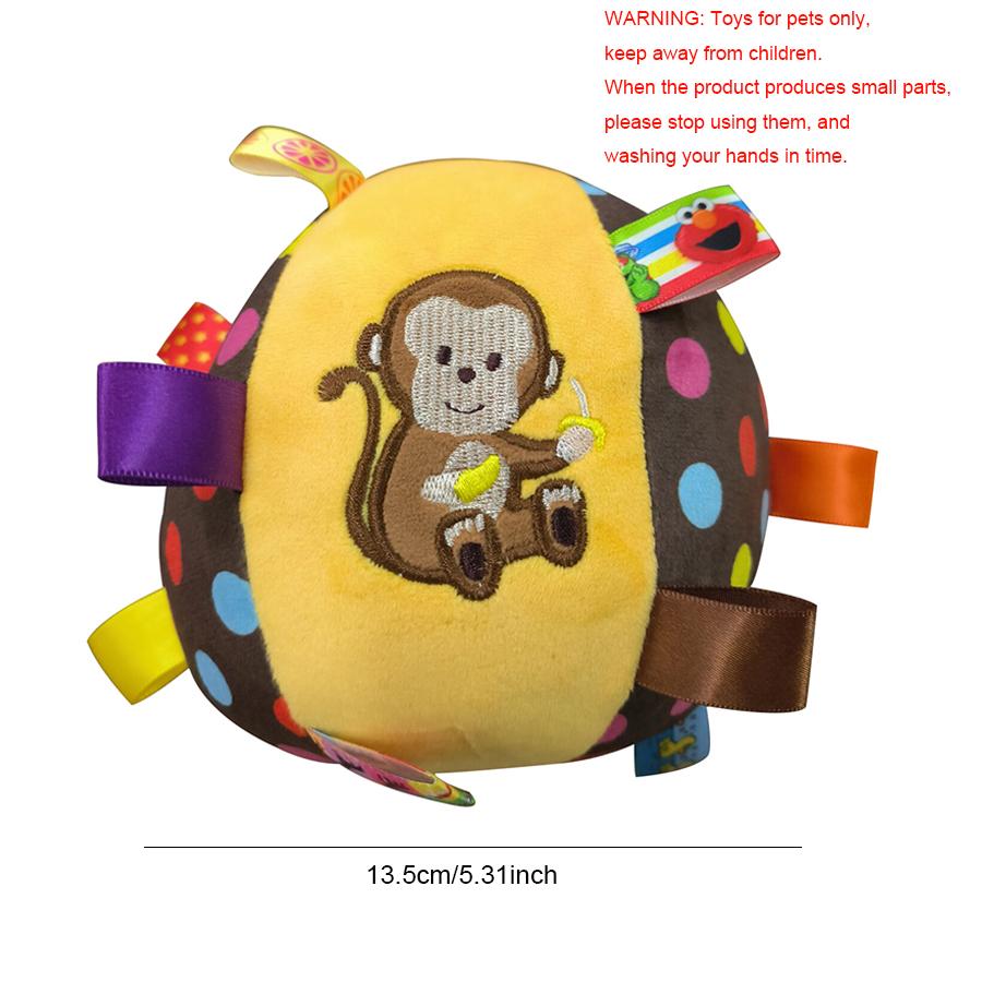 Plush Pet Dog Toys Interactive Pet Ball Toys with Bells Dog Chewing Ball Cleaning Tooth Dog Chew Toy For Dogs Pet Supplies