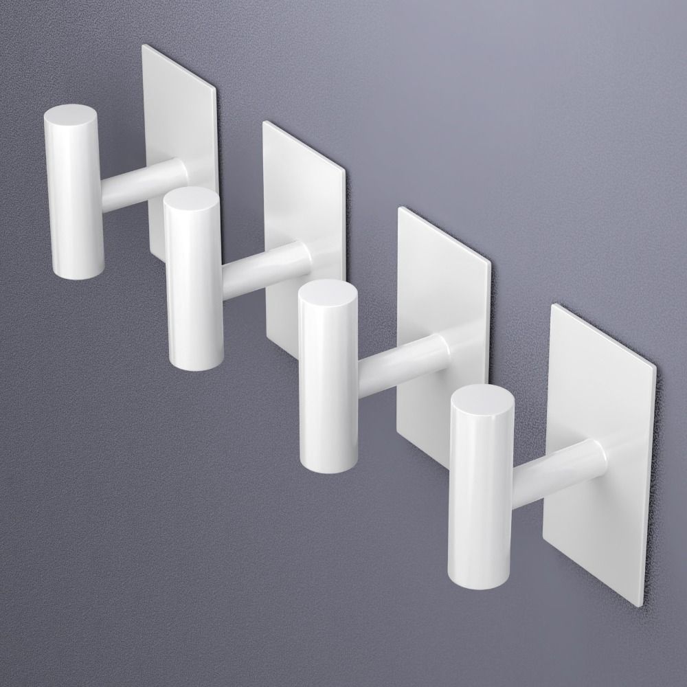 2Pcs Self Adhesive Robe Hanger Holder Stainless Steel Toilet Hanging Rack Bathroom Towel Hooks Key