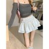 Мини-юбка, милая, сексуальная, балетная, эластичная, с высокой талией, бальное платье, с рюшами, лоскутная юбка Лолиты, короткая корейская милая женская одежда Y2K